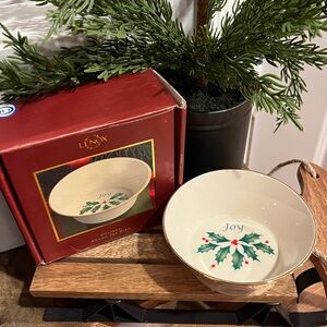 Lenox Holiday JOY Round Dish Bowl